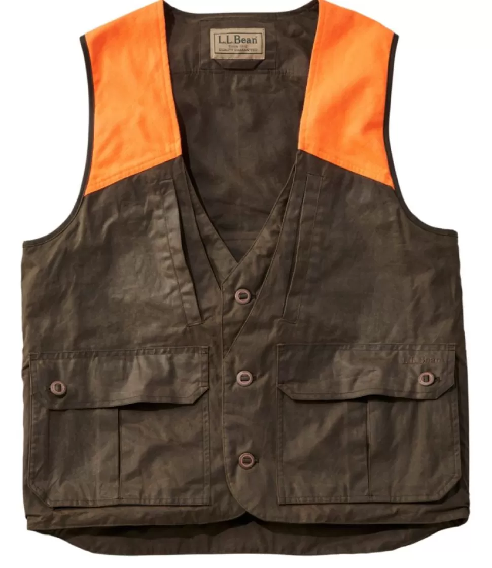 Shop "Men's Double L Waxed-Cotton Upland Vest, Hunter Orange" Vests | Hunting