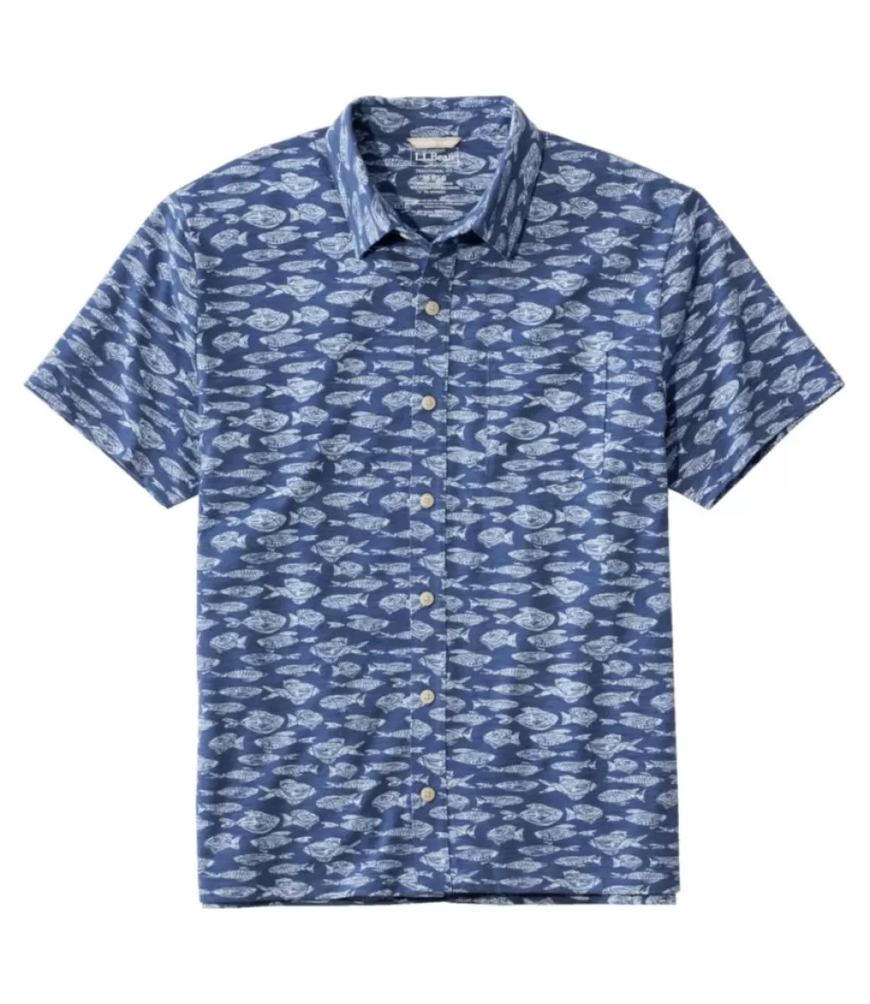 Cheap "Men's Lakewashed Performance Shirts, Button-Front Shirt, Short-Sleeve, Print" Shirts