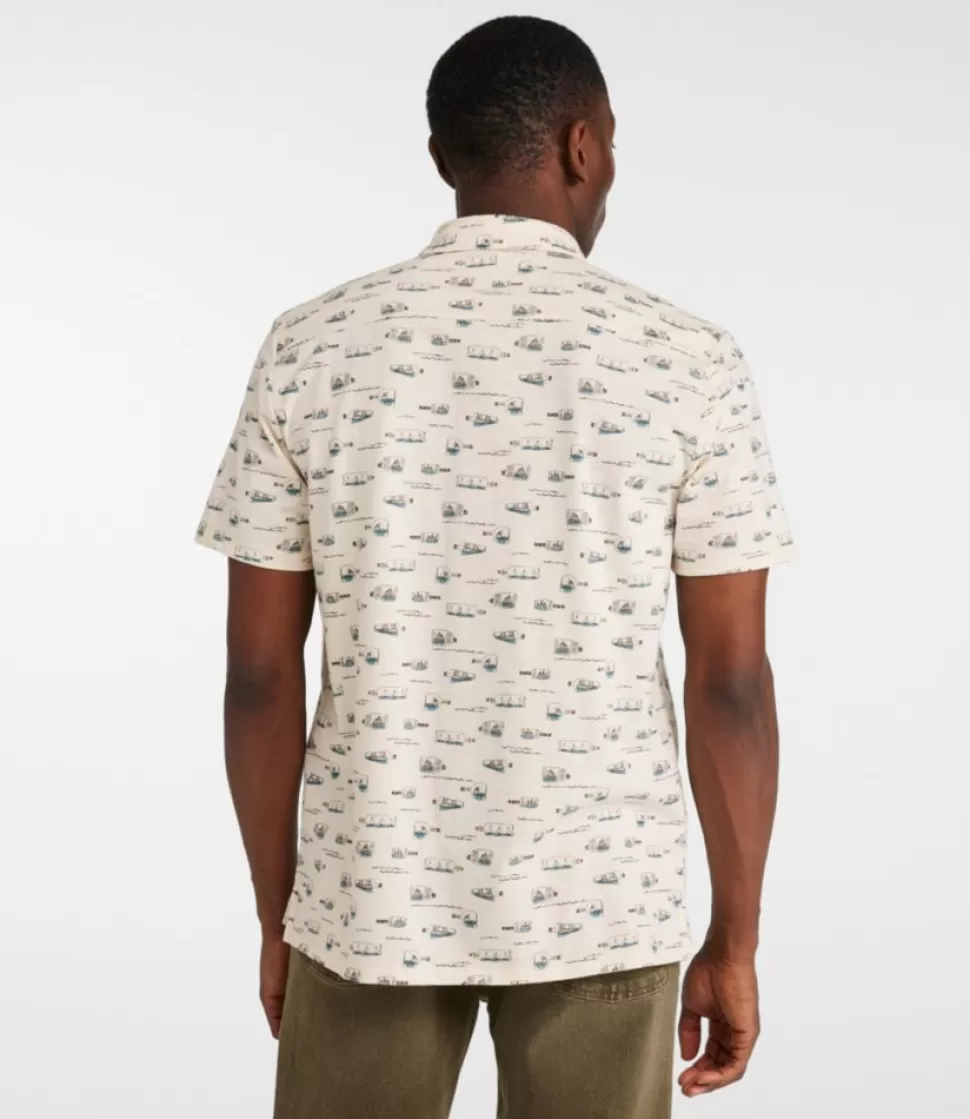 Cheap "Men's Lakewashed Performance Shirts, Button-Front Shirt, Short-Sleeve, Print" Shirts