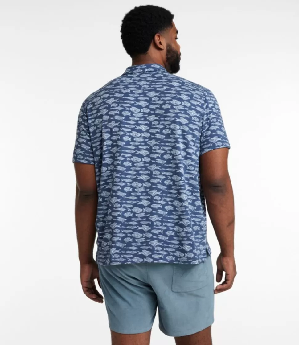 Cheap "Men's Lakewashed Performance Shirts, Button-Front Shirt, Short-Sleeve, Print" Shirts