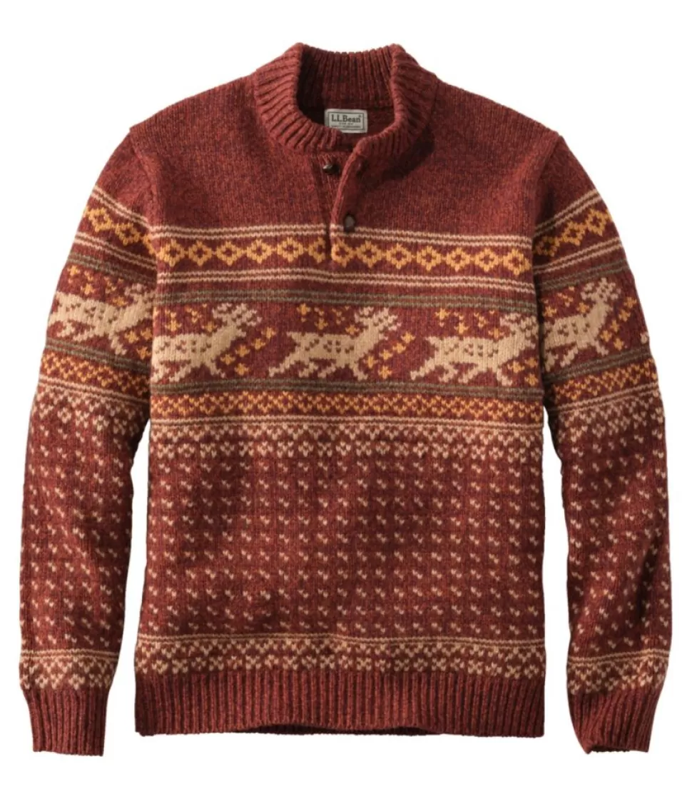 Best "Men's Classic Ragg Wool Fair Isle Henley Sweater" Sweaters