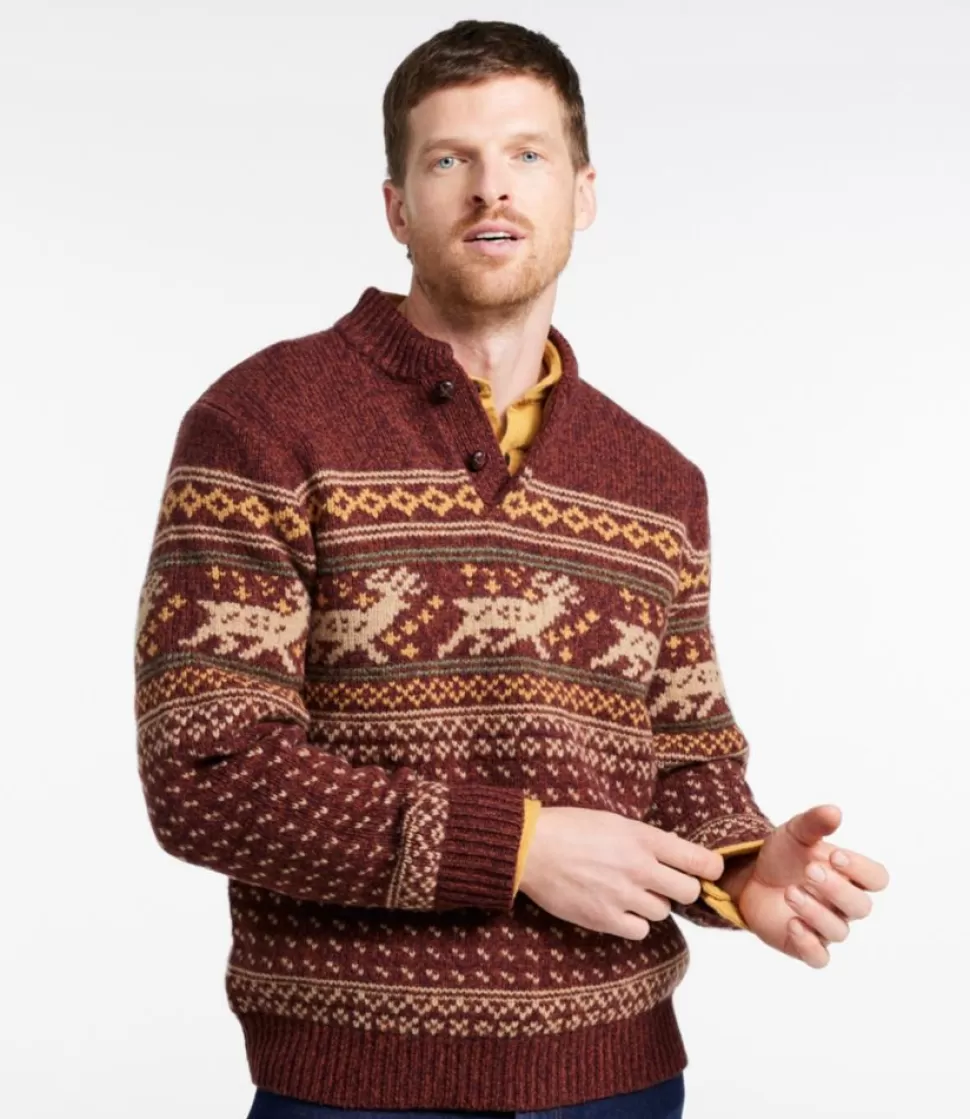 Best "Men's Classic Ragg Wool Fair Isle Henley Sweater" Sweaters