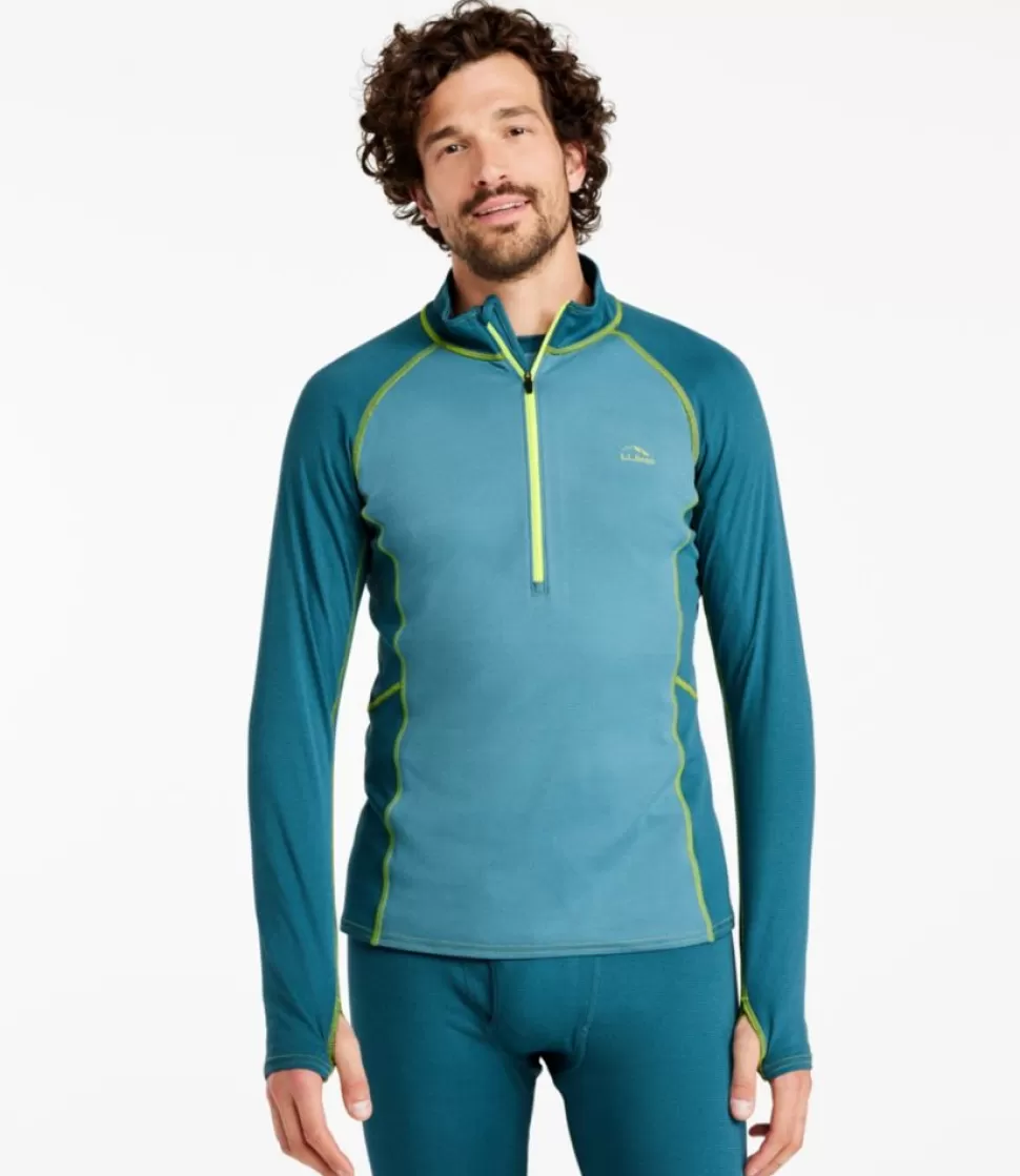Best Sale "Men's Midweight Base Layer, 1/4 Zip Color Block" Base Layers | Accessories