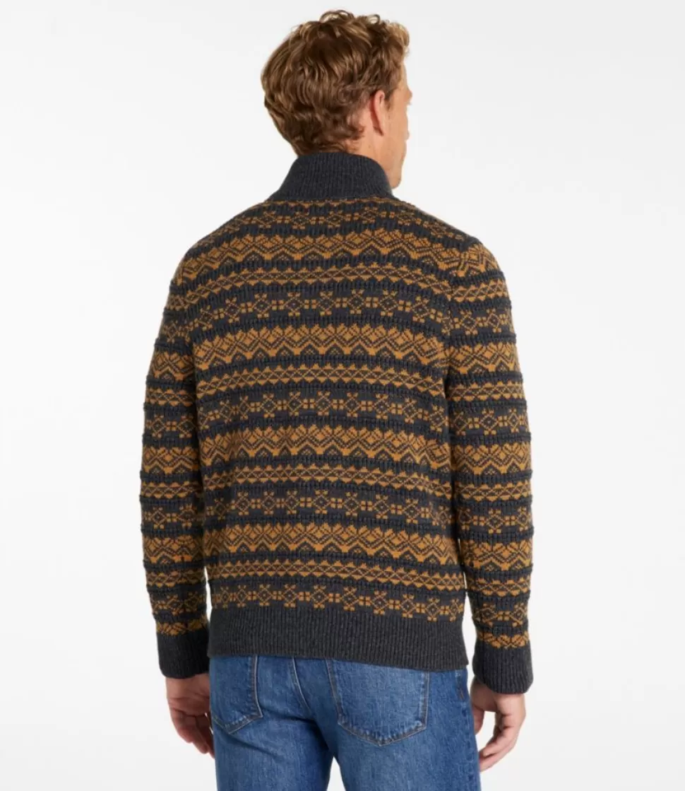 Shop "Men's Organic Cotton Waffle Sweater, Quarter-Zip, Fair Isle" Sweaters