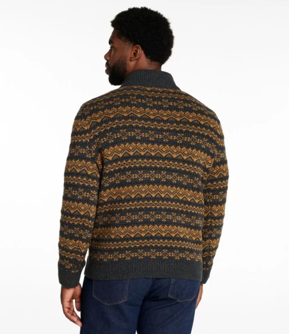 Shop "Men's Organic Cotton Waffle Sweater, Quarter-Zip, Fair Isle" Sweaters