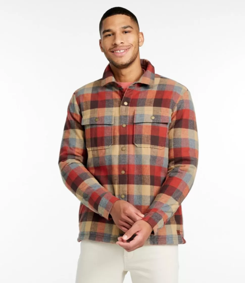 Online "Men's PrimaLoft Lined Chamois Shirt Jac, Traditional Untucked Fit, Plaid" Shirts