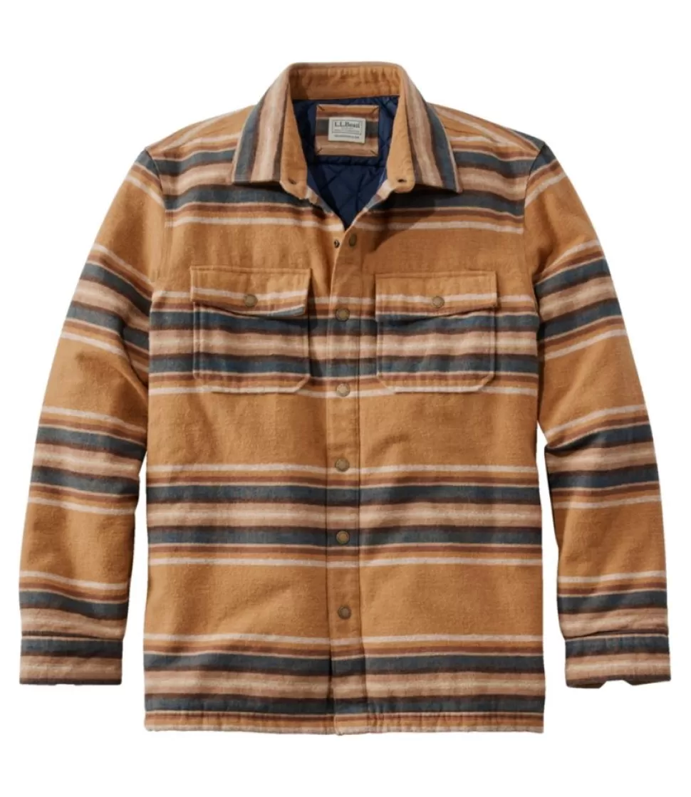 Best "Men's PrimaLoft Lined Chamois Shirt Jac, Traditional Untucked Fit, Stripe" Shirts