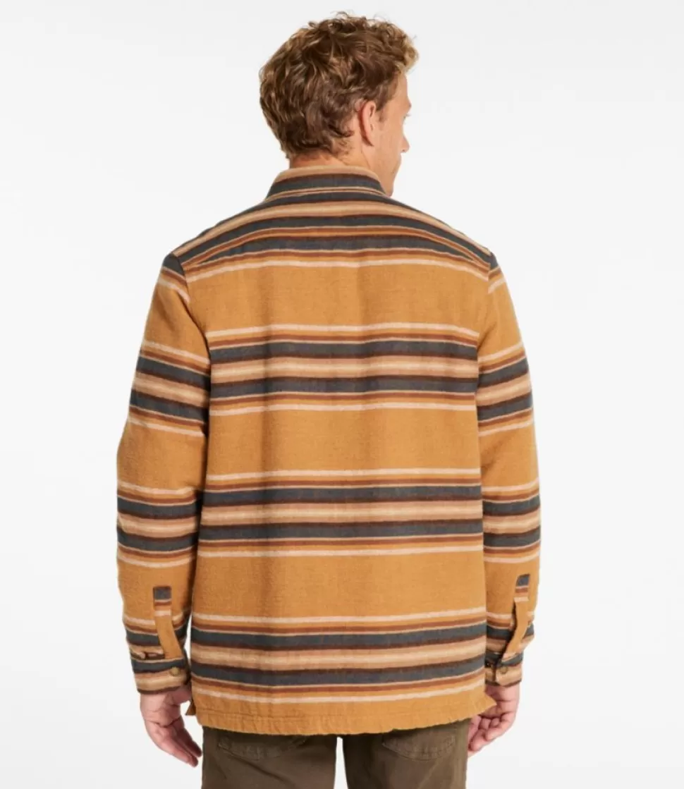 Best "Men's PrimaLoft Lined Chamois Shirt Jac, Traditional Untucked Fit, Stripe" Shirts