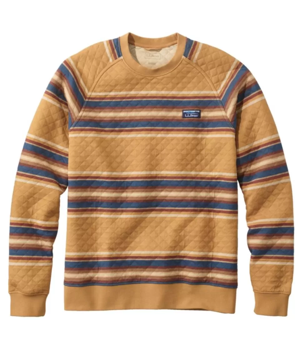 New "Men's Quilted Sweatshirt, Crewneck, Stripe" Sweatshirts