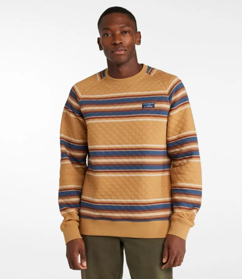 New "Men's Quilted Sweatshirt, Crewneck, Stripe" Sweatshirts