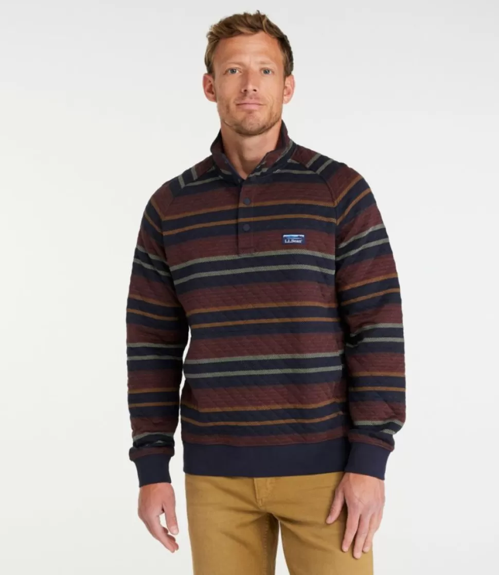 Flash Sale "Men's Quilted Sweatshirt, Mockneck, Stripe" Sweatshirts