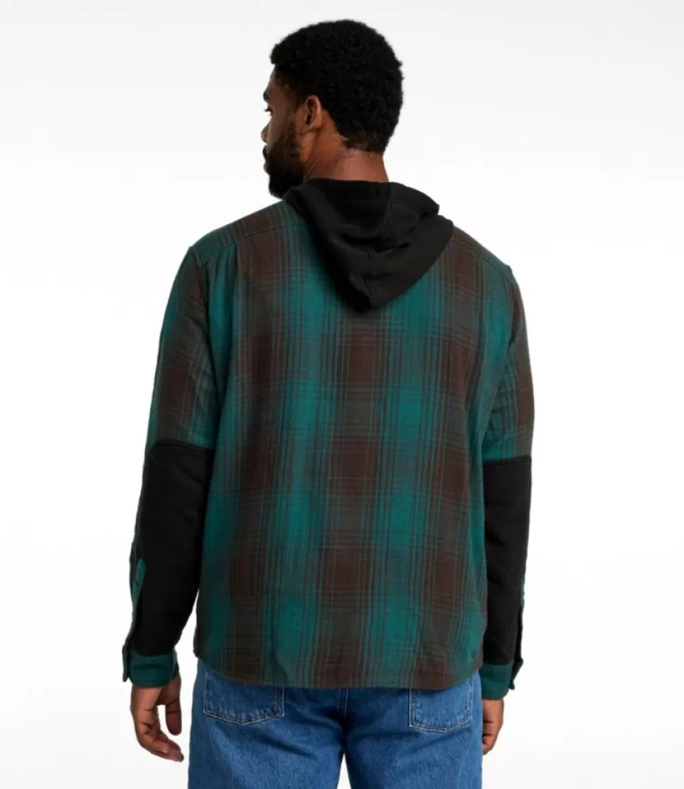 Cheap "Men's Signature Heritage Textured Flannel, Hooded Shirt Jac, Plaid" Shirts