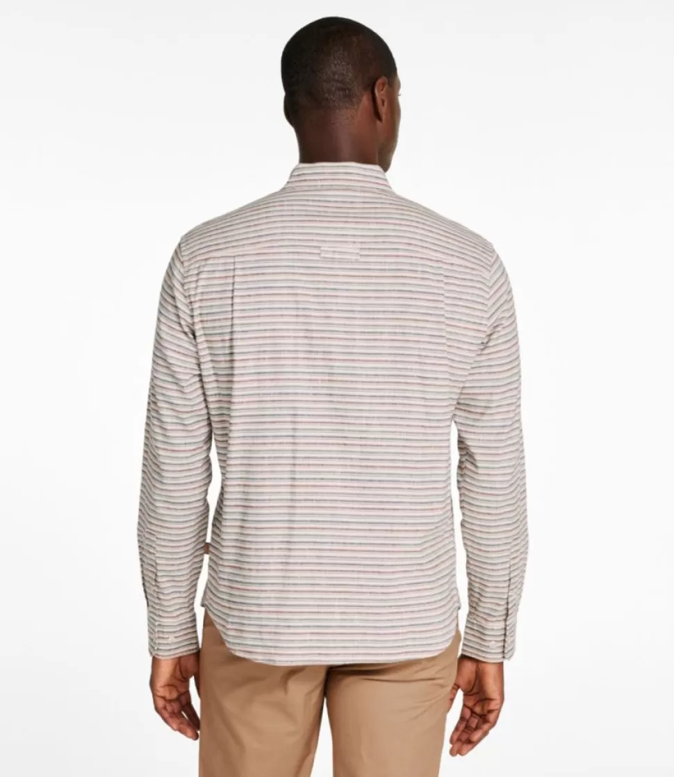 Fashion "Men's Stonecoast Hemp Shirt, Long-Sleeve, Slightly Fitted Untucked Fit, Stripe" Shirts