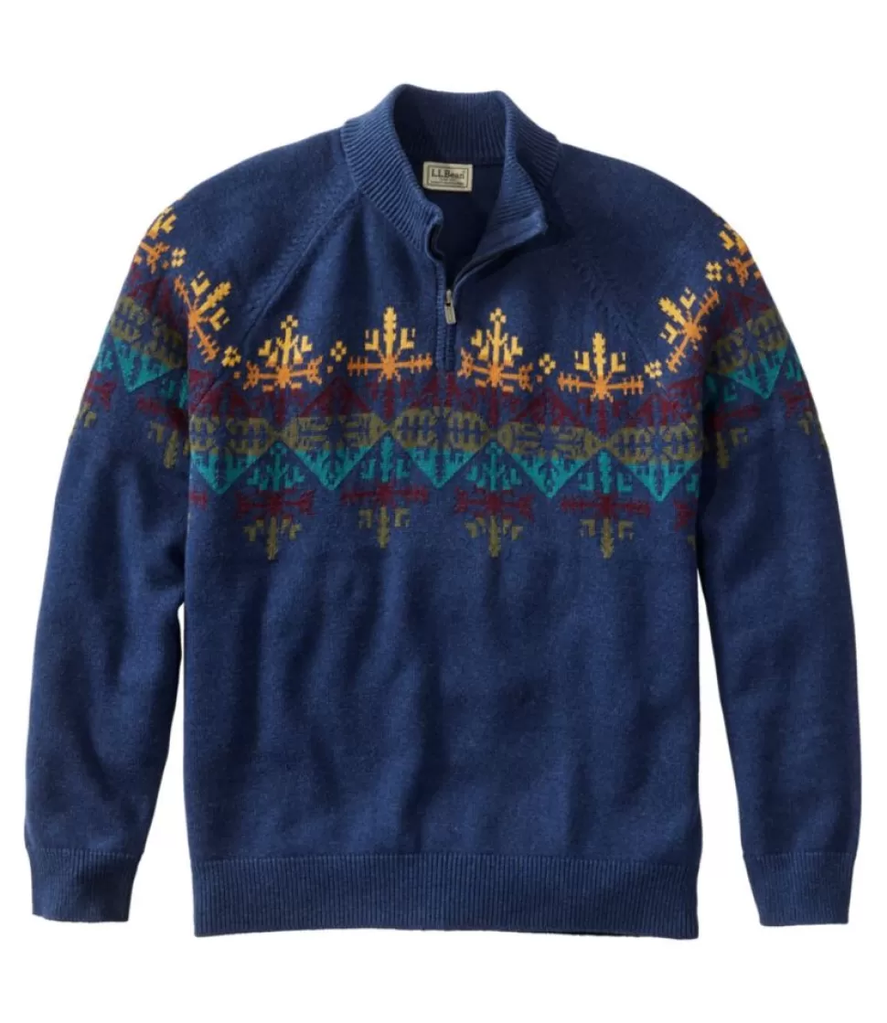 Sale "Men's Wicked Soft Cotton/Cashmere Sweater, 1/4 Zip, Pattern" Sweaters