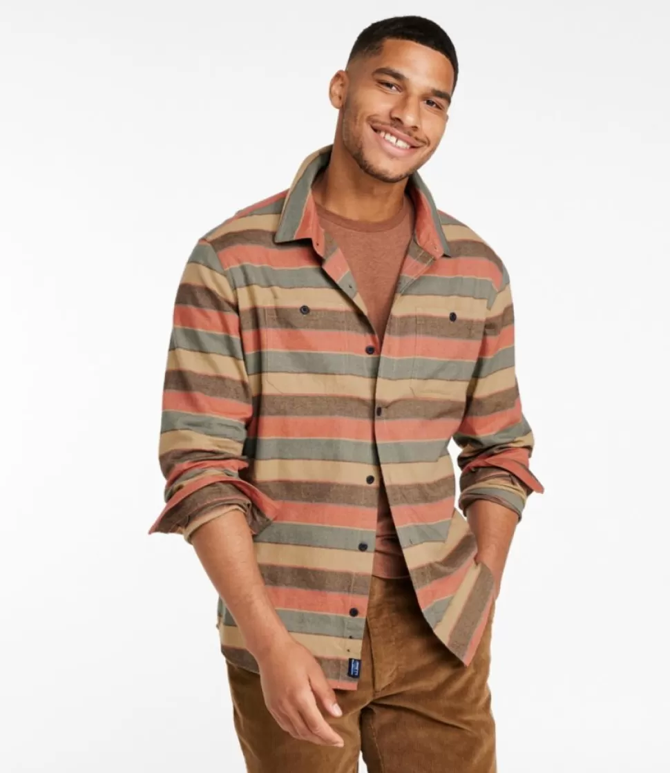 Shop "Men's Wicked Soft Flannel Shirt, Stripe, Slightly Fitted Untucked Fit" Shirts