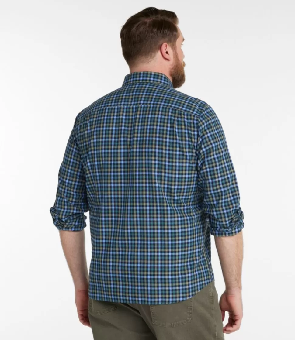 Fashion "Men's Wrinkle-Free Ultrasoft Brushed Cotton Shirt, Long-Sleeve, Slightly Fitted Untucked Fit" Shirts