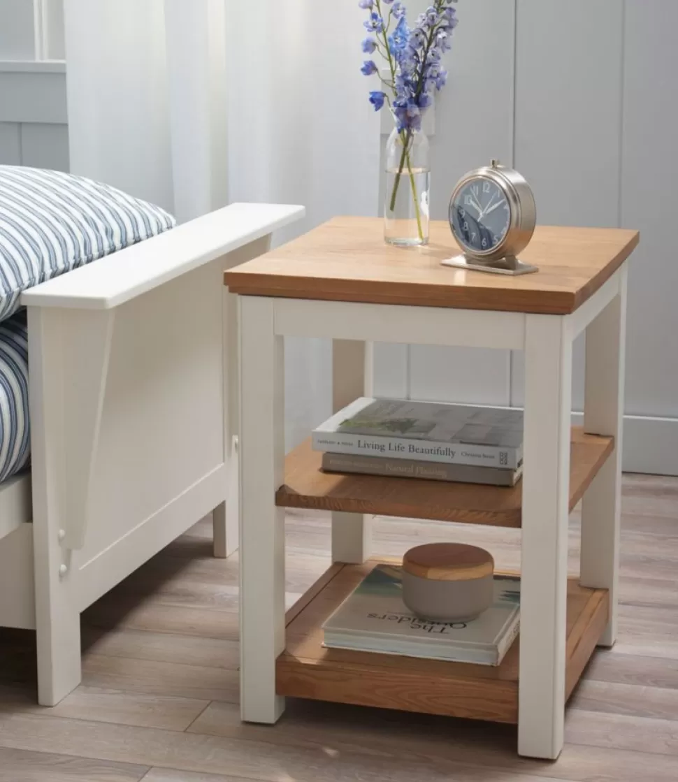Best "Painted Farmhouse Two-Shelf End Table, Wood Top" Furniture