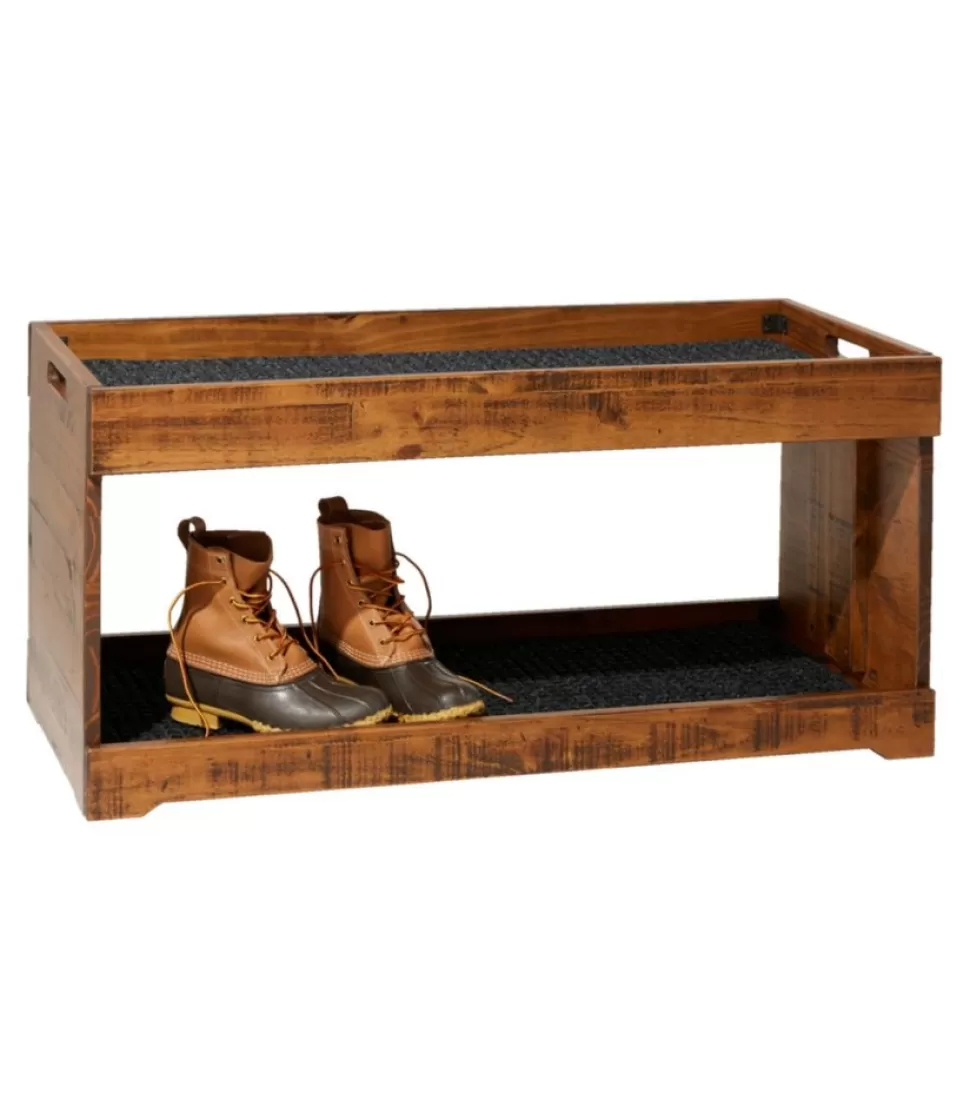 Sale "Rustic Wooden Two Tier Boot Tray" Furniture | Home Decor