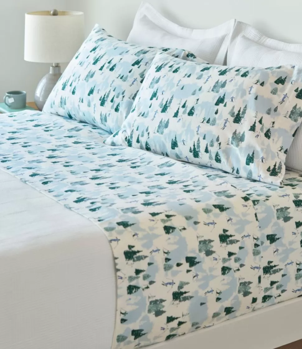 Hot "Skier Scenic Flannel Sheet Set Collection" Bedding | Holiday