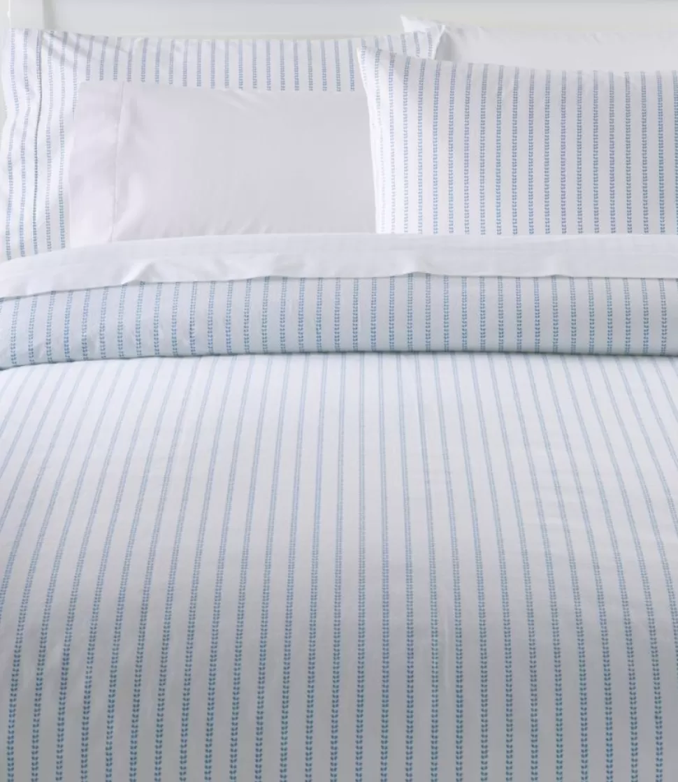 Outlet "Sunwashed Percale Comforter Cover, Stripe Leaf" Bedding