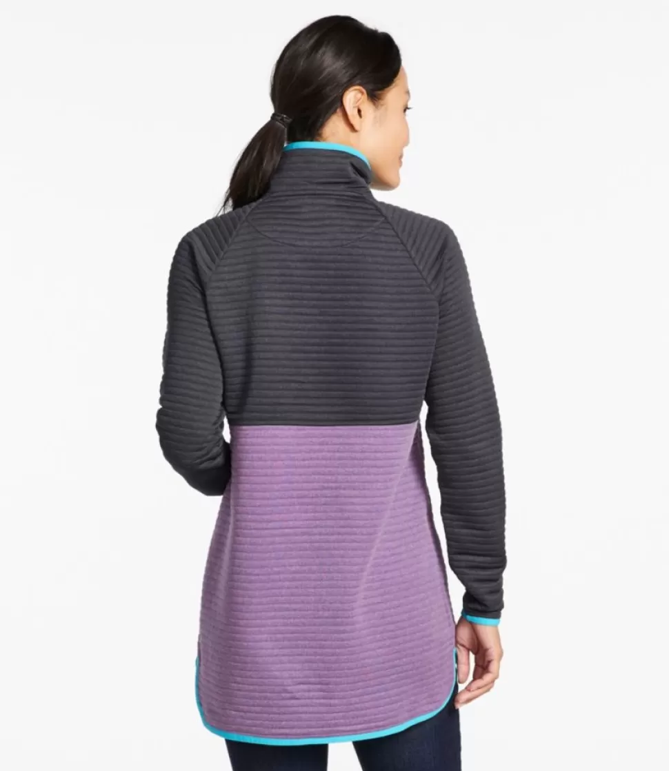 Hot "Women's Airlight Knit Asymmetrical Quarter-Zip Tunic, Colorblock" Women Sweatshirts | Fleece