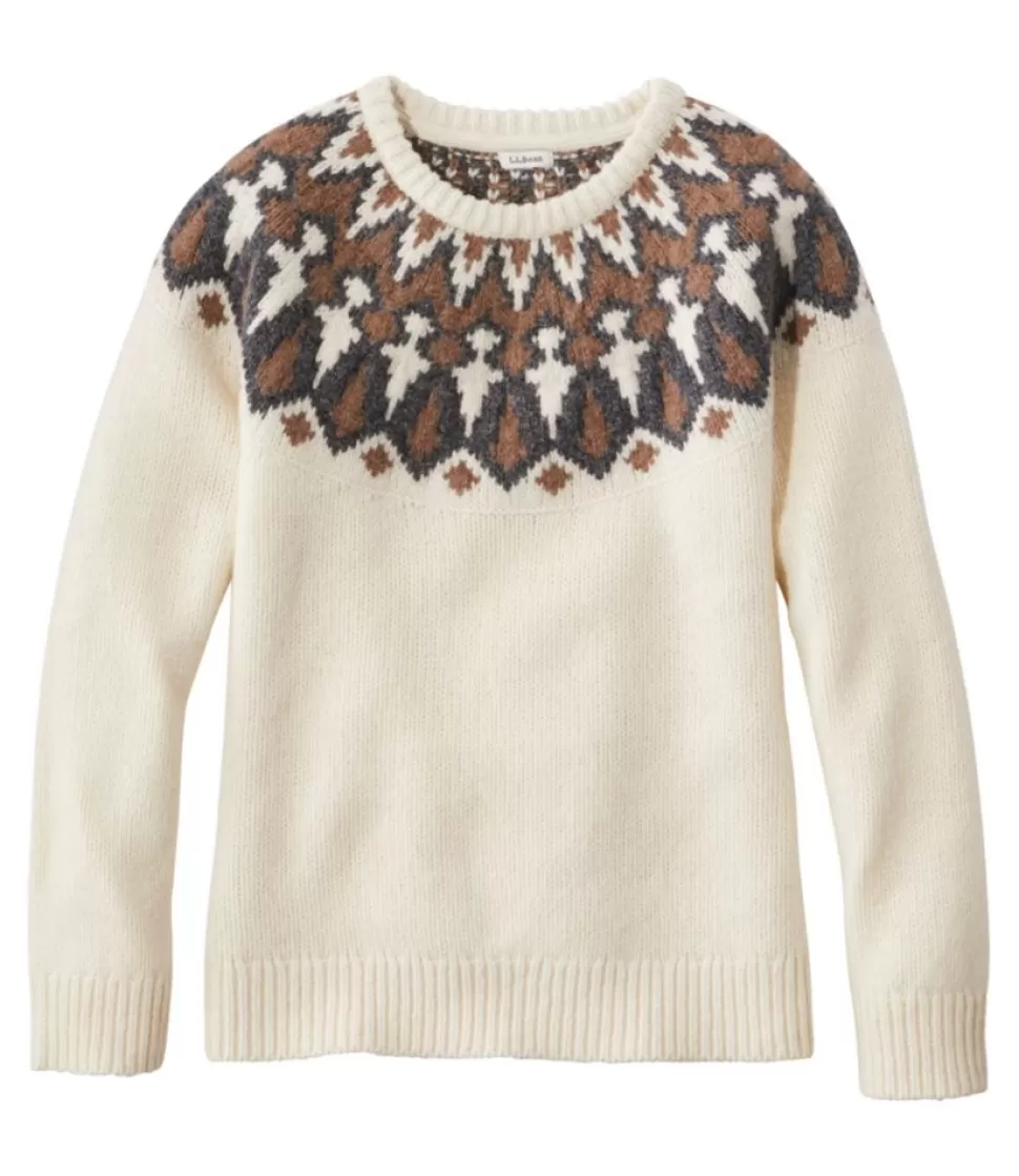 Fashion "Women's Bean's Classic Ragg Wool Sweater, Crewneck Fair Isle" Women Sweaters