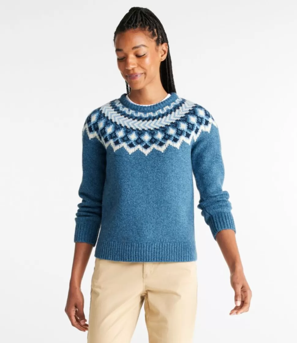 Fashion "Women's Bean's Classic Ragg Wool Sweater, Crewneck Fair Isle" Women Sweaters