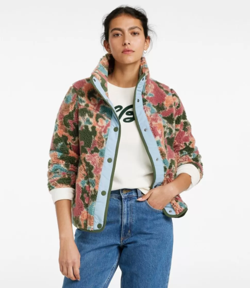 Discount "Women's Bean's Sherpa Fleece Jacket, Print" Women Fleece | Fleece