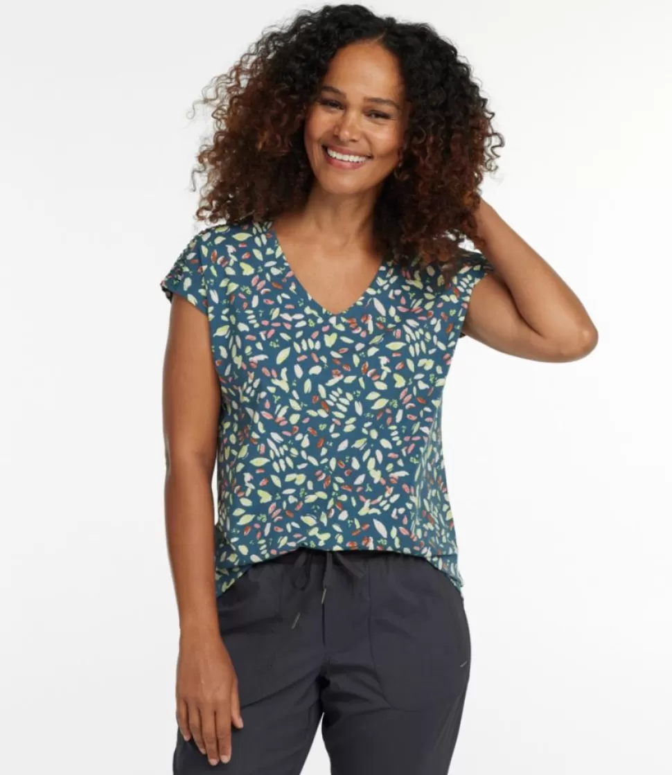 Outlet "Women's Beyond Soft V-Neck Tee, Short-Sleeve Print" Women Shirts & Tops | Activewear
