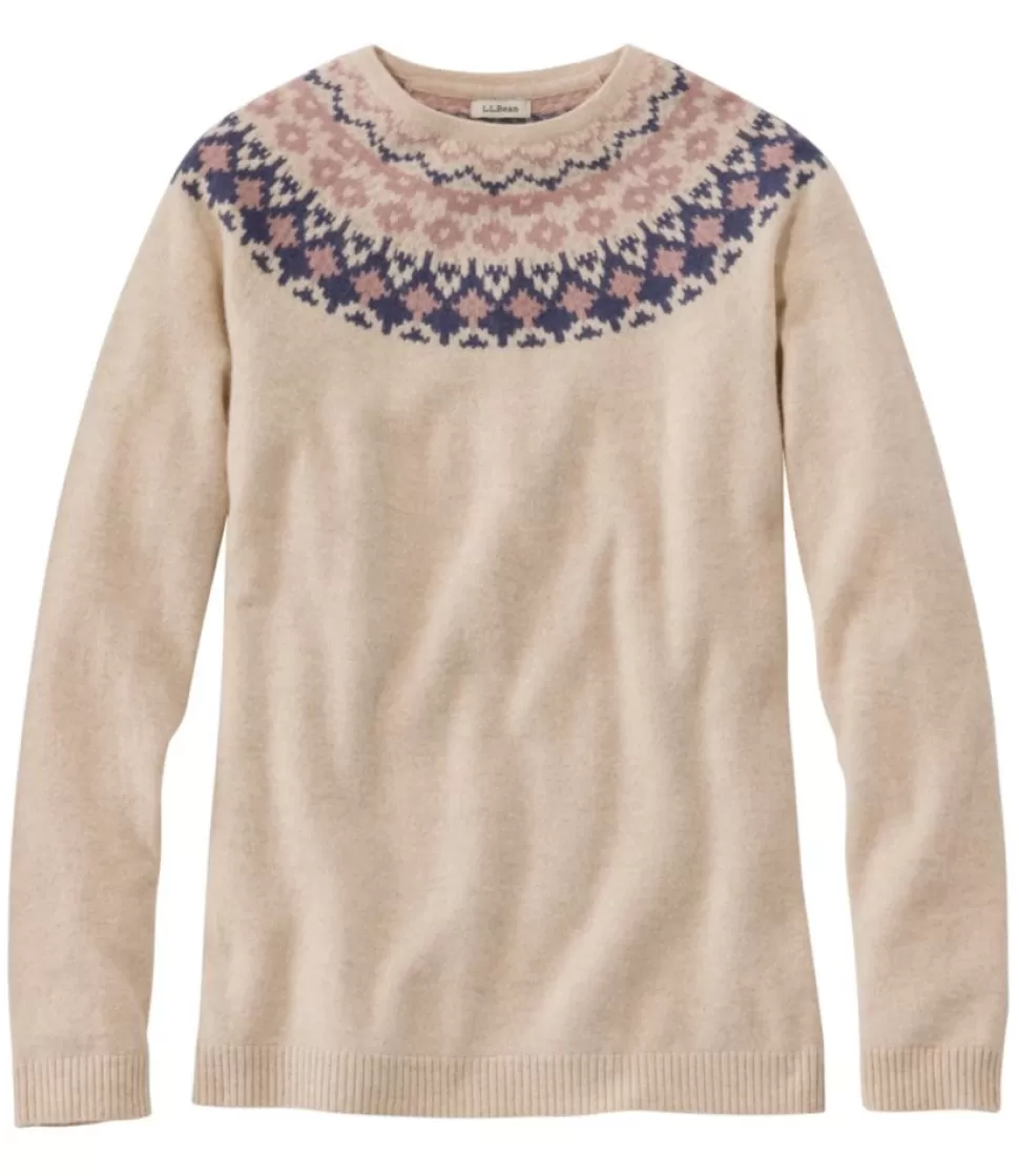 Sale "Women's Classic Cashmere Sweater, Crewneck Fair Isle" Women Sweaters