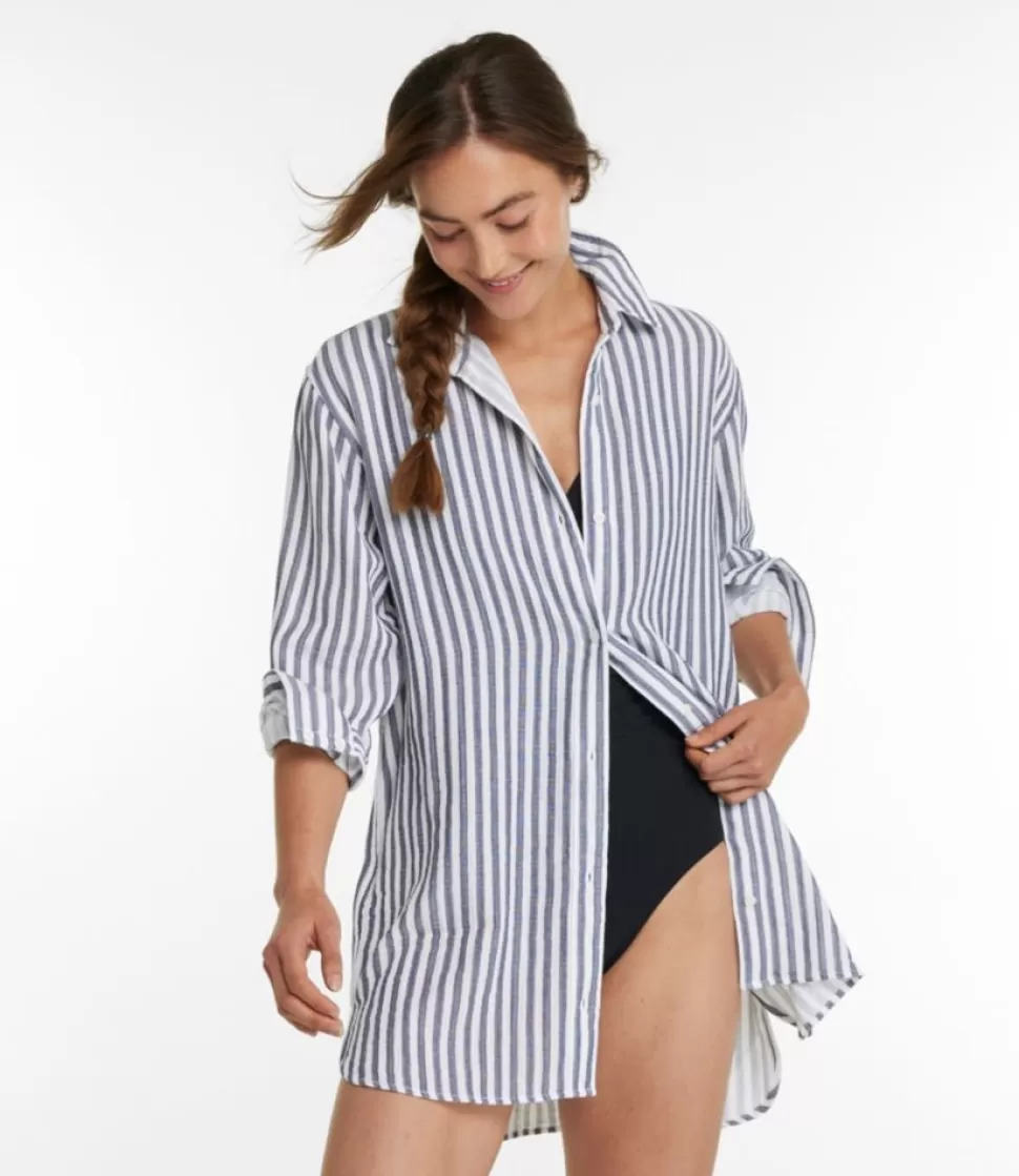 Store "Women's Cloud Gauze Cover-Up Shirt, Stripe" Women Swimwear
