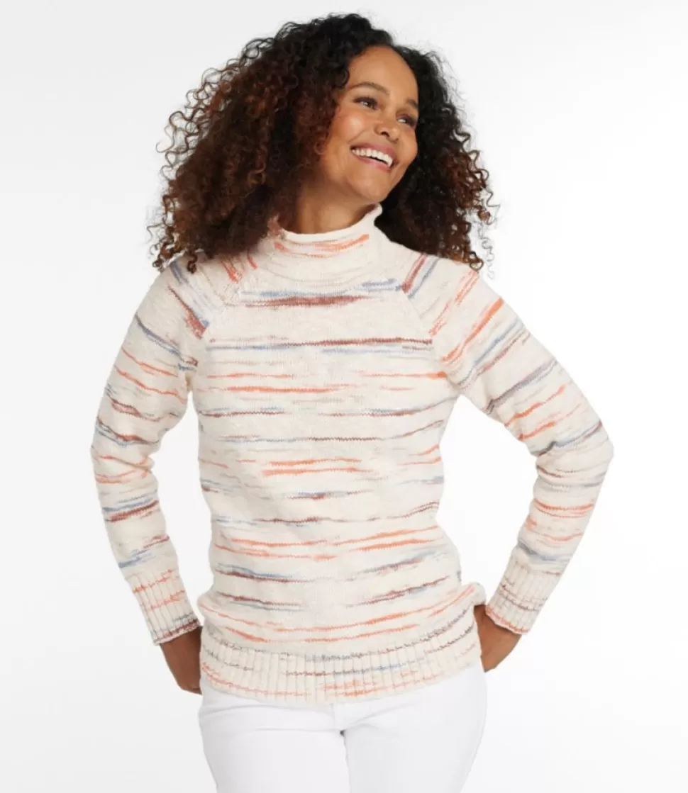 Discount "Women's Cotton Ragg Sweater, Funnelneck Pullover Space-Dye" Women Sweaters