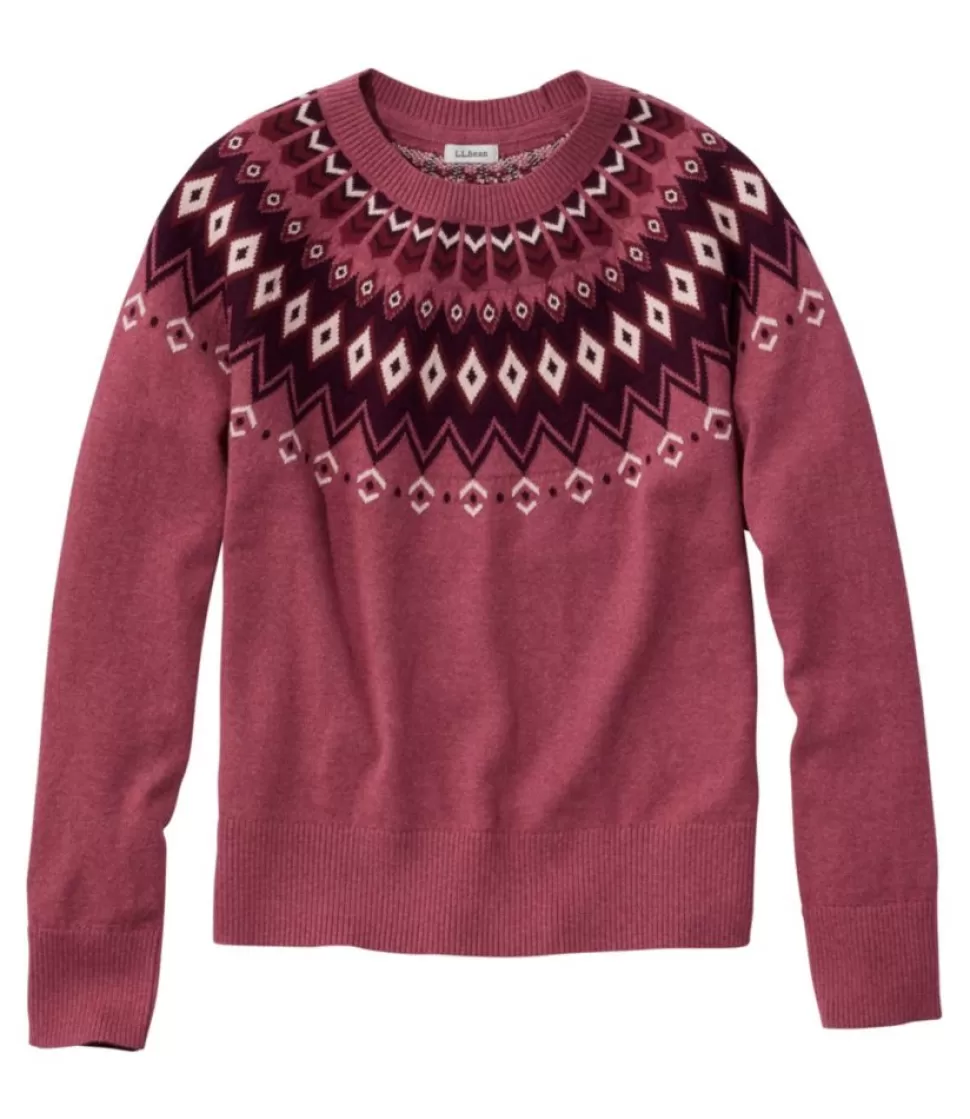 Store "Women's Cotton/Cashmere Sweater, Crewneck Fair Isle" Women Sweaters