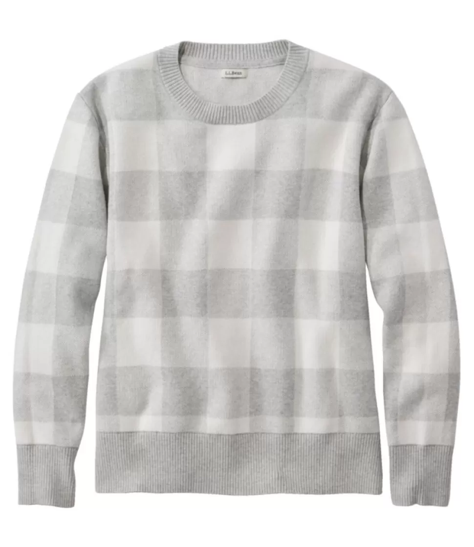 Sale "Women's Cotton/Cashmere Sweater, Crewneck Jacquard" Women Sweaters