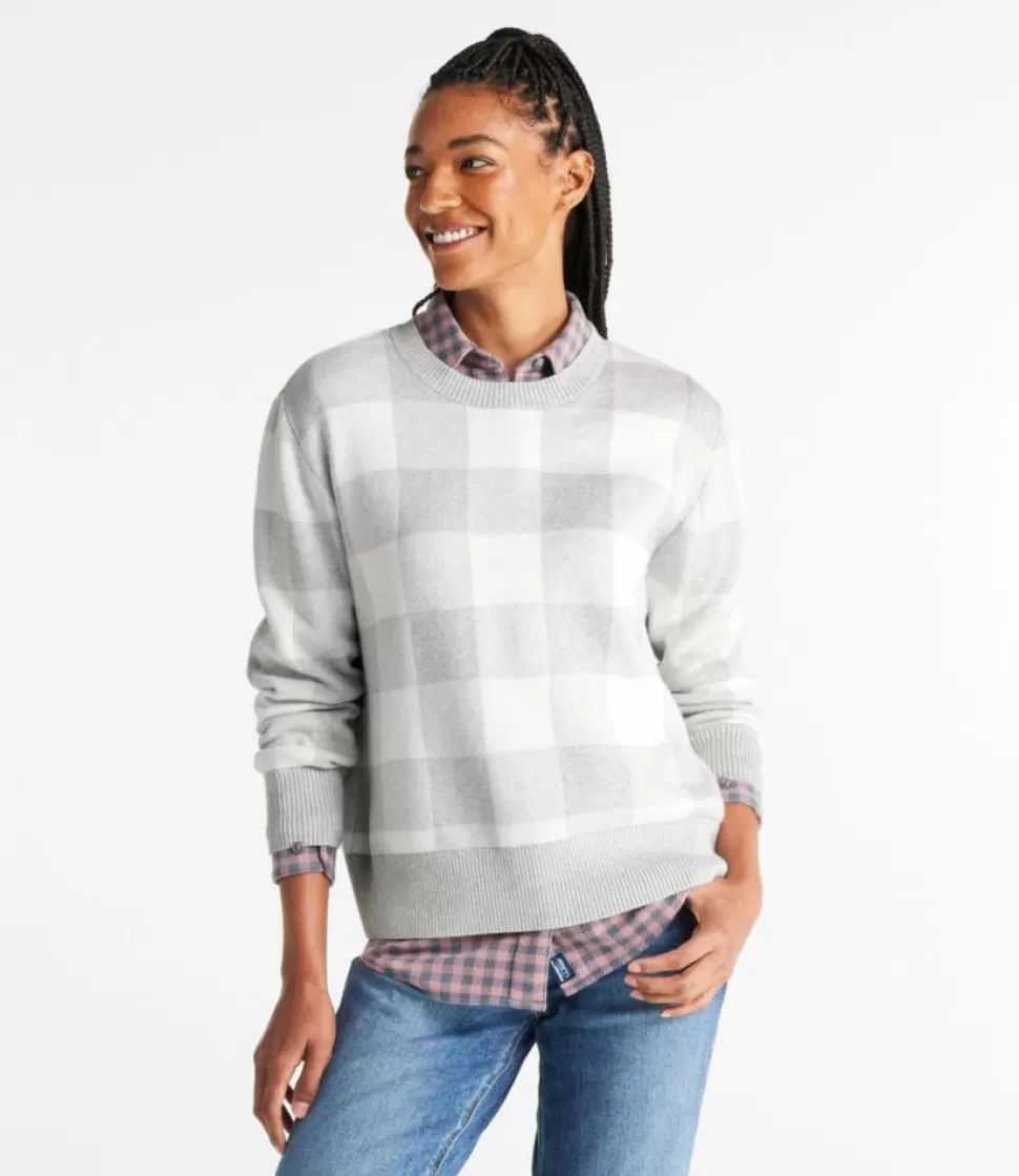 Sale "Women's Cotton/Cashmere Sweater, Crewneck Jacquard" Women Sweaters