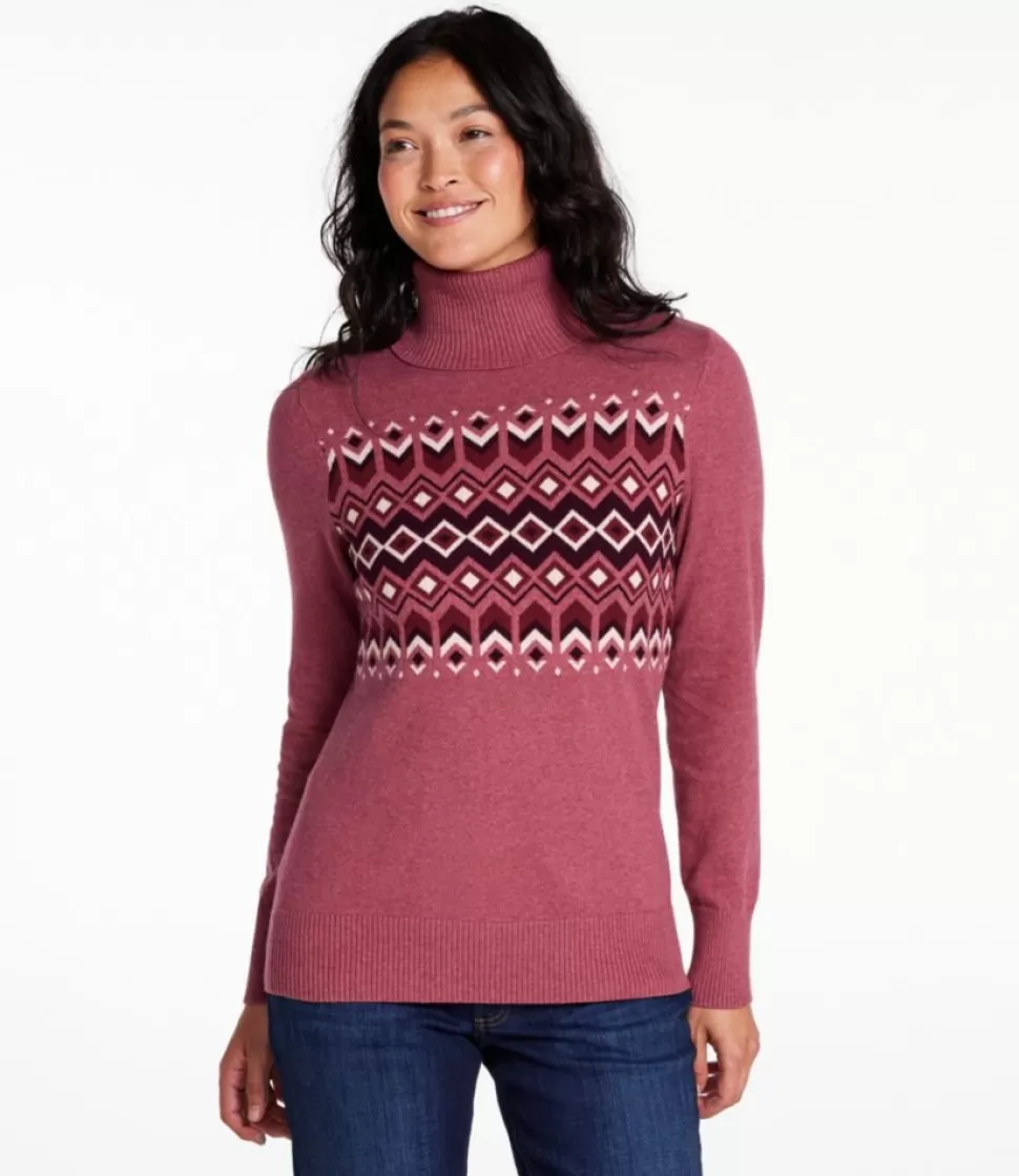 Store "Women's Cotton/Cashmere Sweater, Turtleneck Intarsia" Women Sweaters