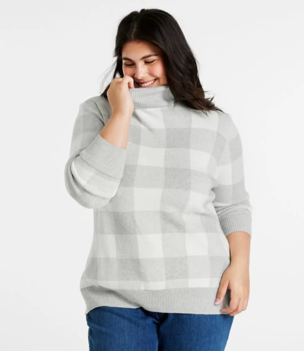 Cheap "Women's Cotton/Cashmere Sweater, Turtleneck Jacquard" Women Sweaters