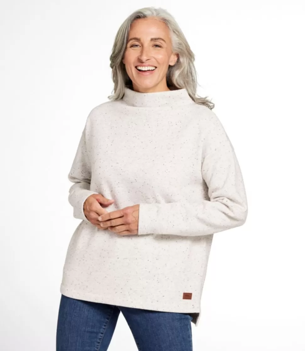 Hot "Women's Double L Soft Donegal Sweatshirt, Funnelneck" Women Sweatshirts