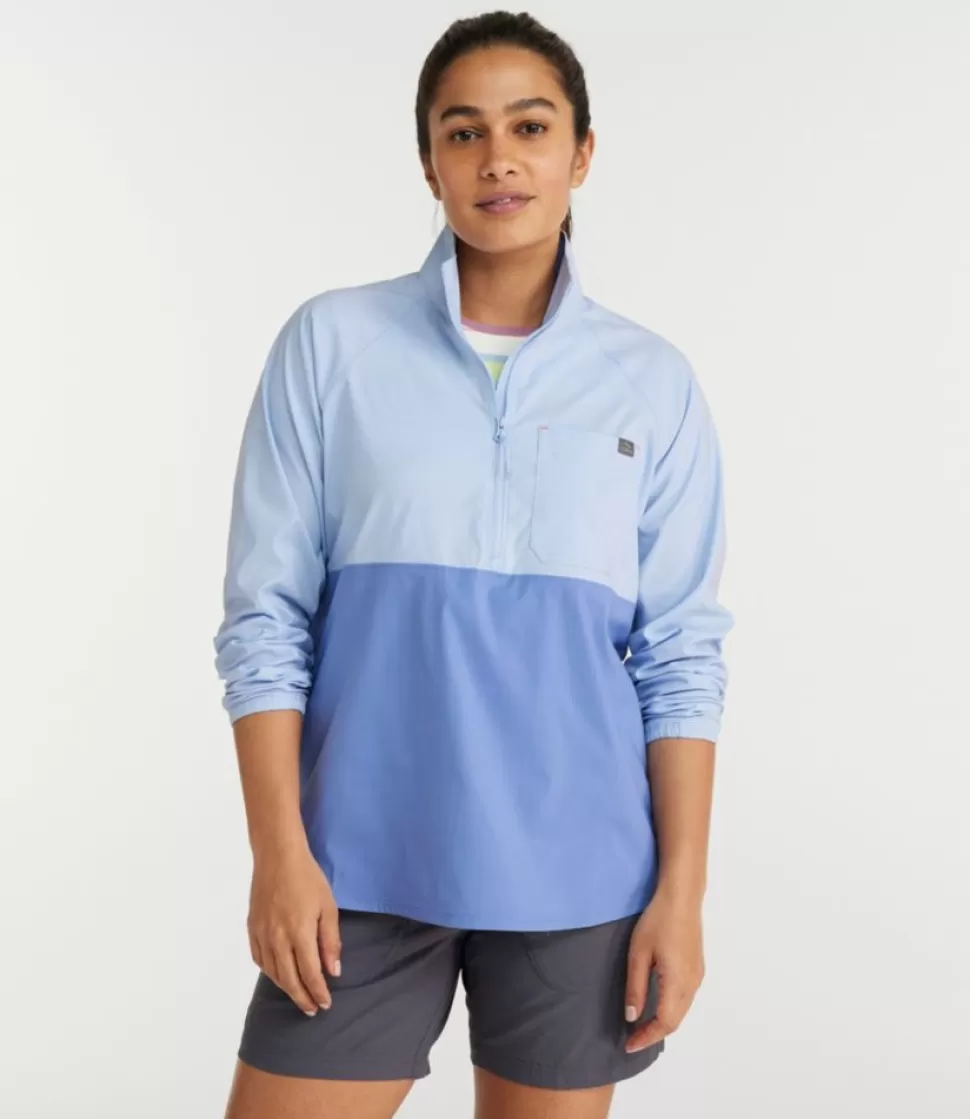 Store "Women's Everyday SunSmart® Woven Shirt, Quarter-Zip Pullover Colorblock" Women Shirts & Tops | Activewear
