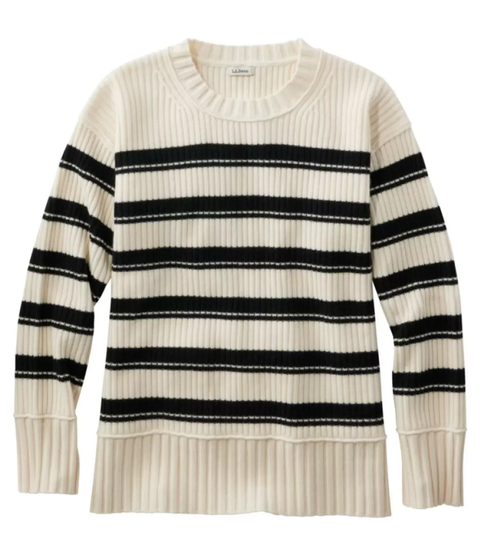 Online "Women's Heritage Heirloom Wool/Cashmere Sweater, Crewneck Stripe" Women Sweaters