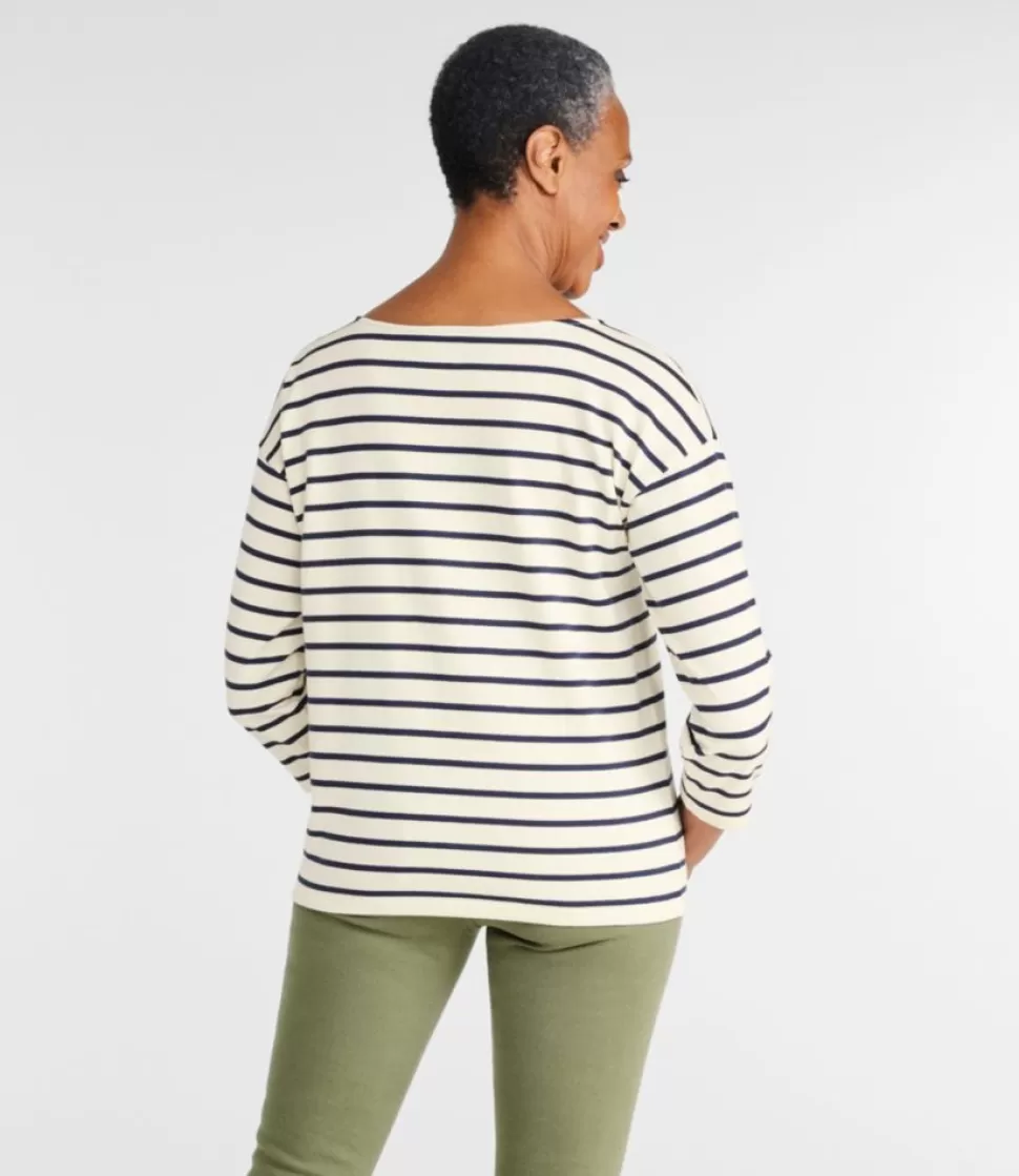 Clearance "Women's Heritage Mariner Top, Boatneck Three-Quarter-Sleeve Stripe" Women Shirts & Tops