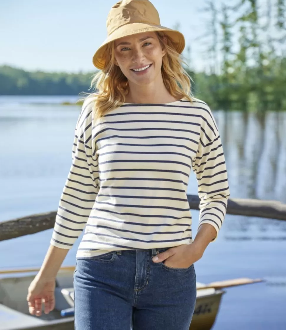 Clearance "Women's Heritage Mariner Top, Boatneck Three-Quarter-Sleeve Stripe" Women Shirts & Tops