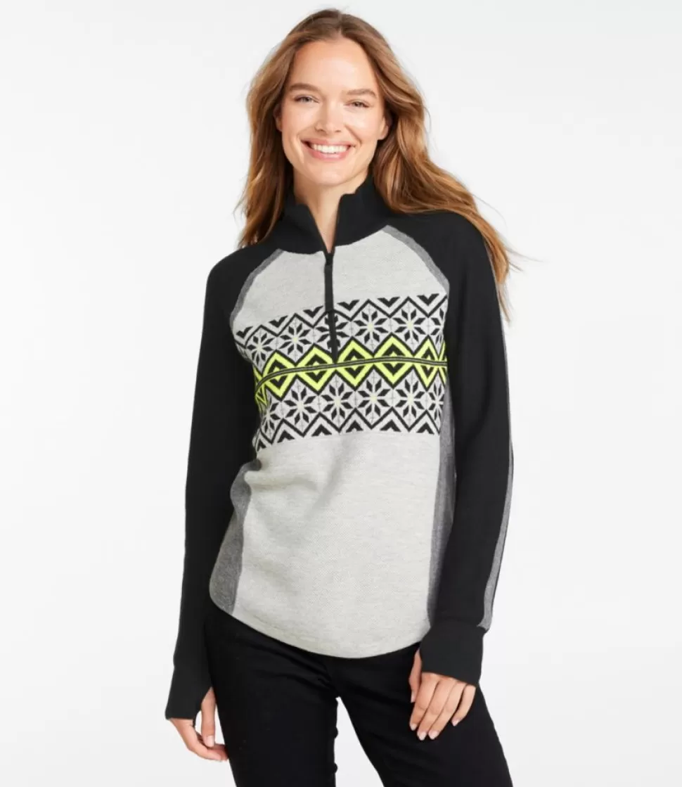 Best "Women's Honeycomb Merino Wool-Blend Sweater, Quarter-Zip Colorblock" Women Sweaters