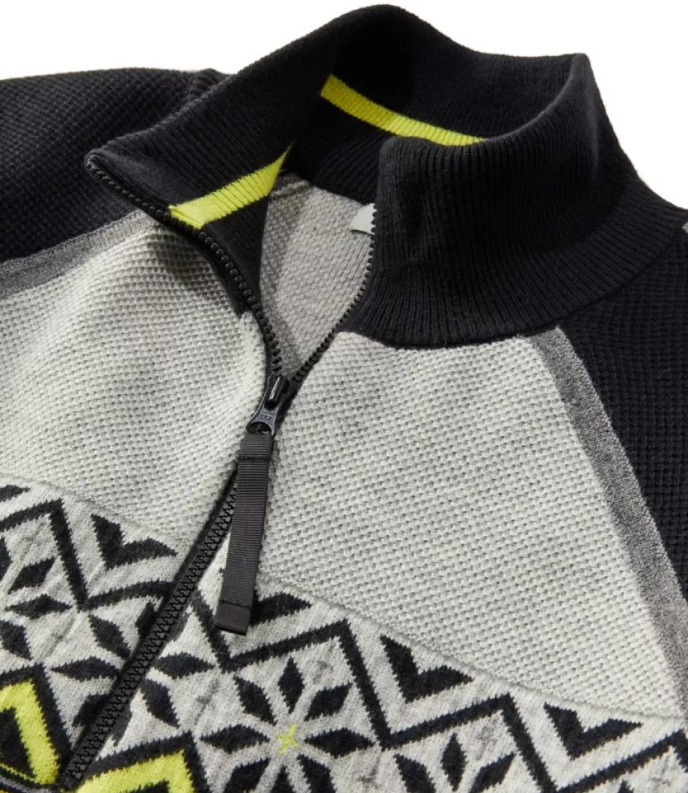 Best "Women's Honeycomb Merino Wool-Blend Sweater, Quarter-Zip Colorblock" Women Sweaters