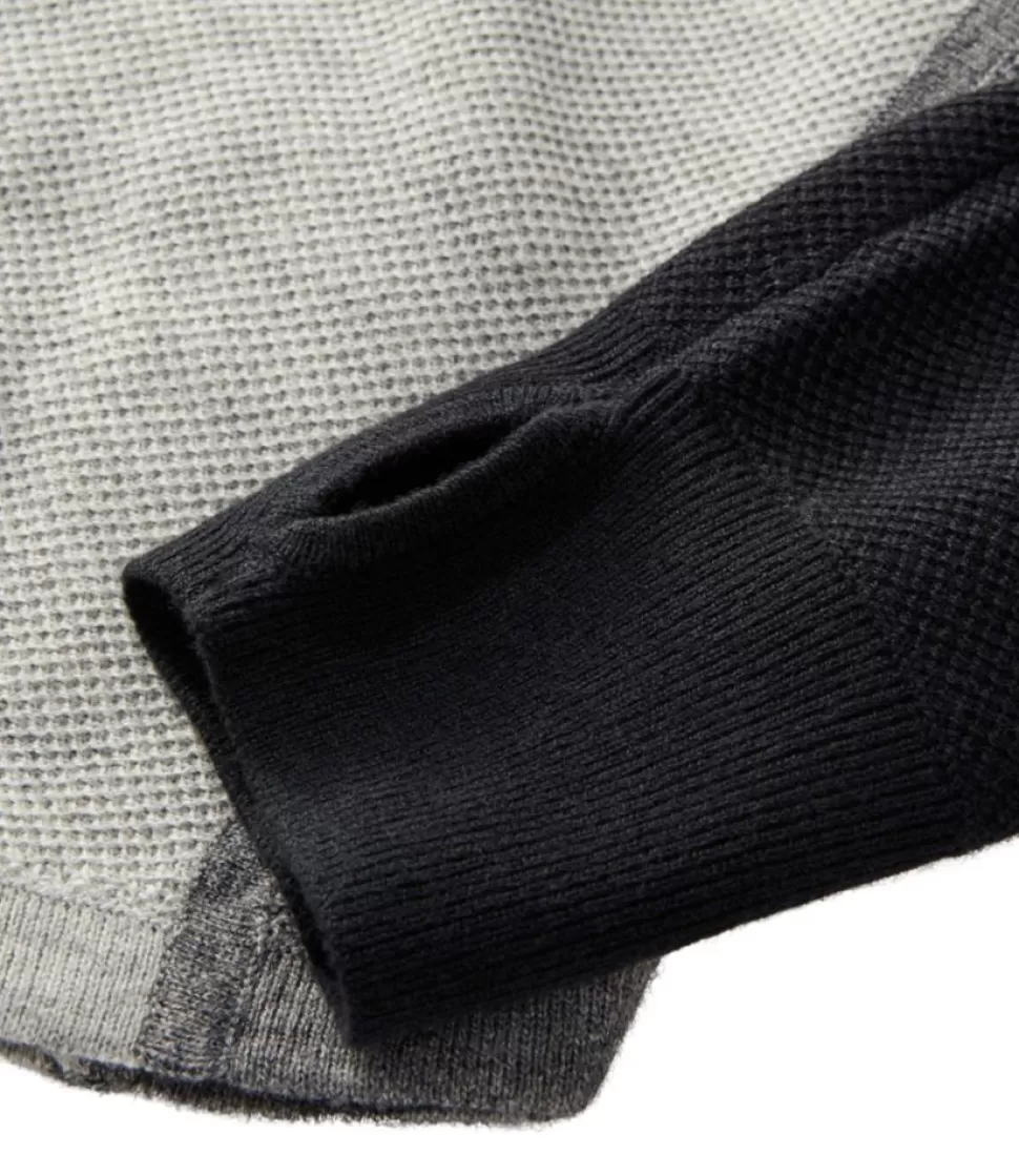 Best "Women's Honeycomb Merino Wool-Blend Sweater, Quarter-Zip Colorblock" Women Sweaters