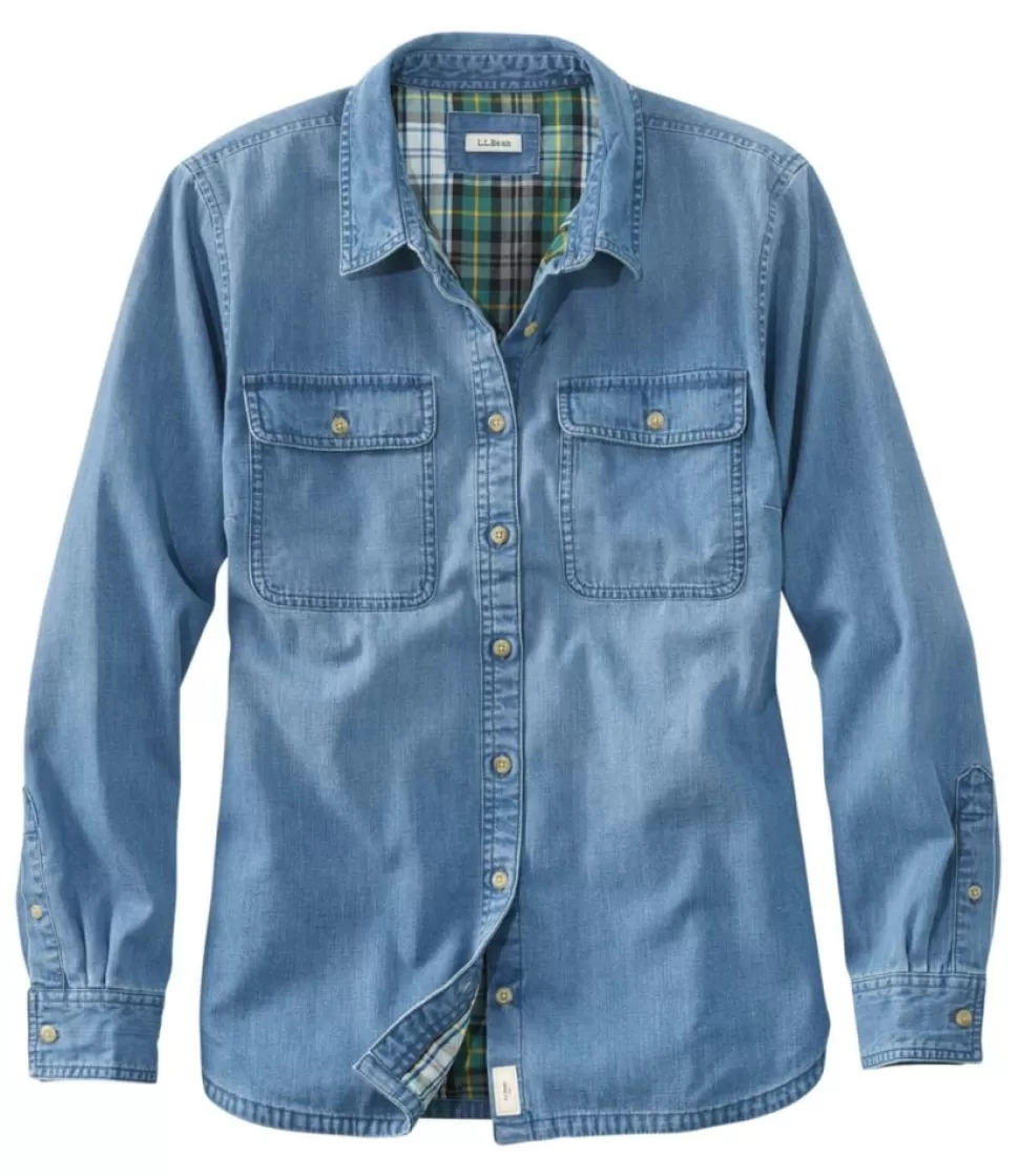 Cheap "Women's L.L. Bean Heritage Washed Denim Shirt, Lined" Women Shirts & Tops