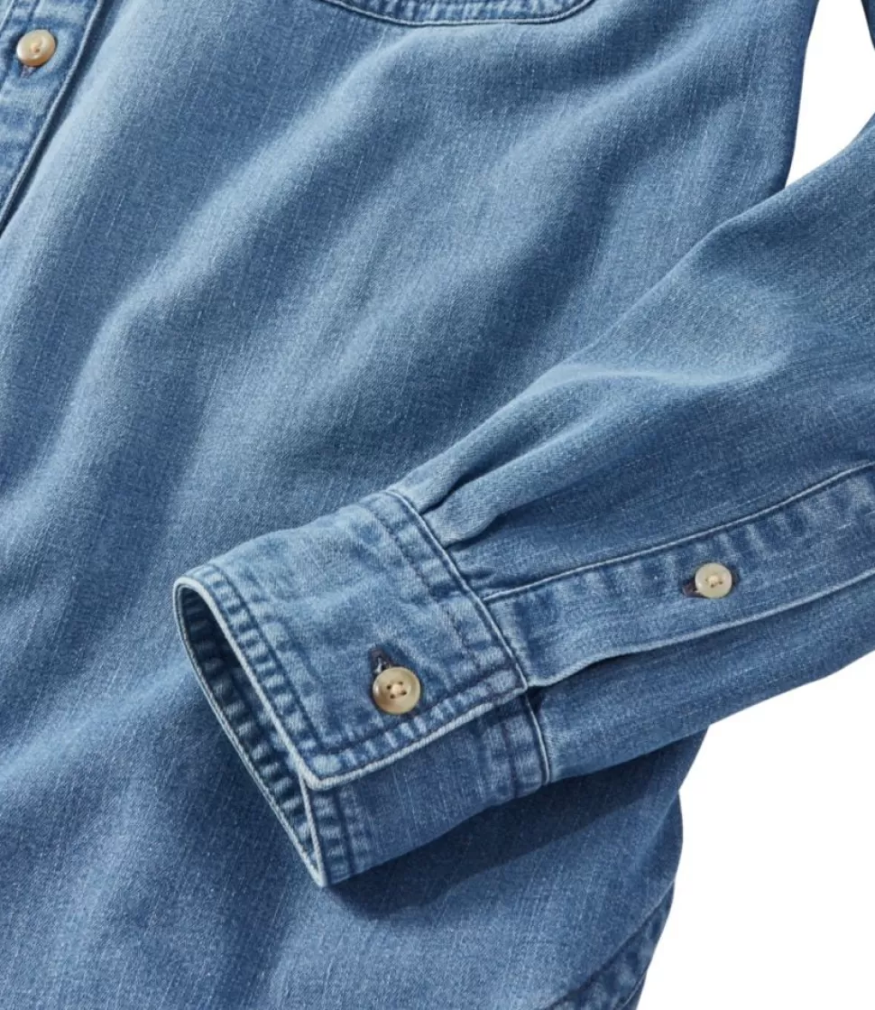 Cheap "Women's L.L. Bean Heritage Washed Denim Shirt, Lined" Women Shirts & Tops