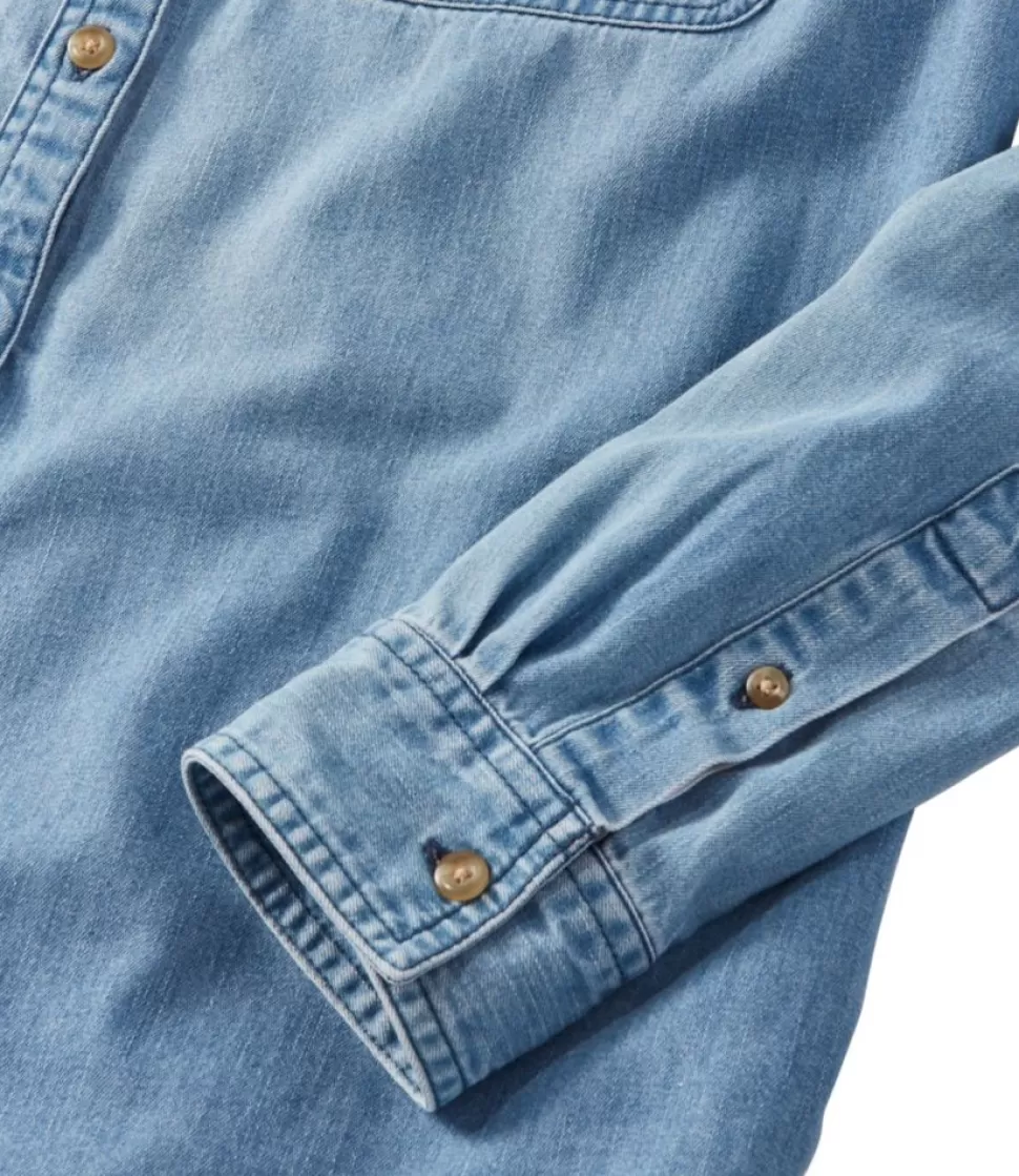 Online "Women's L.L. Bean Heritage Washed Denim Shirt, Long-Sleeve" Women Shirts & Tops