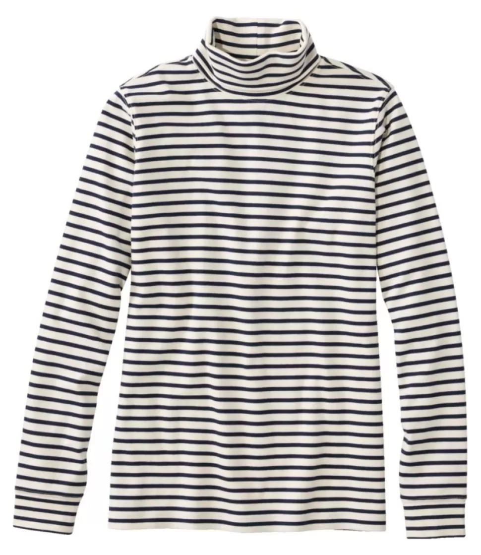 Best Sale "Women's Interlock Turtleneck, Long-Sleeve Stripe" Women Shirts & Tops