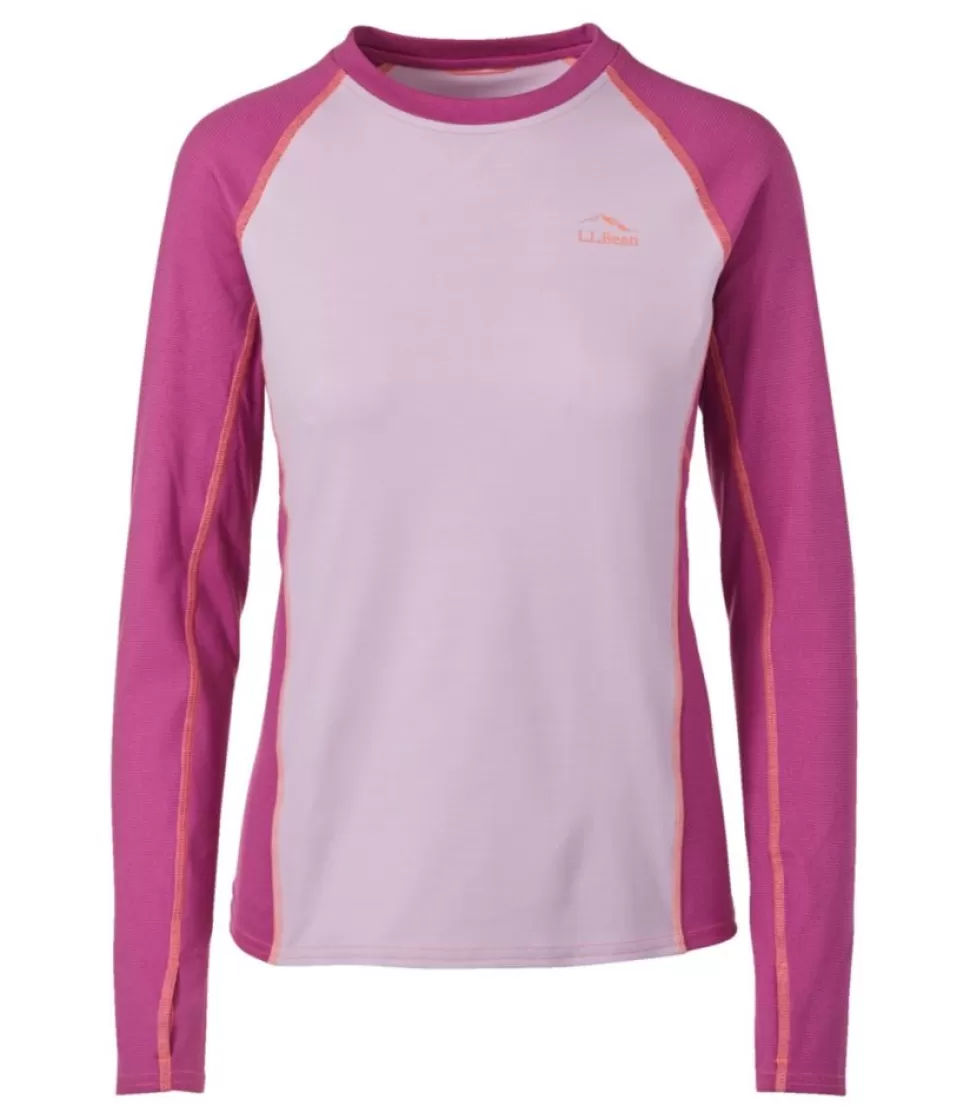 Best Sale "Women's Midweight Baselayer Crew, Long Sleeve Color Block" Women Base Layers
